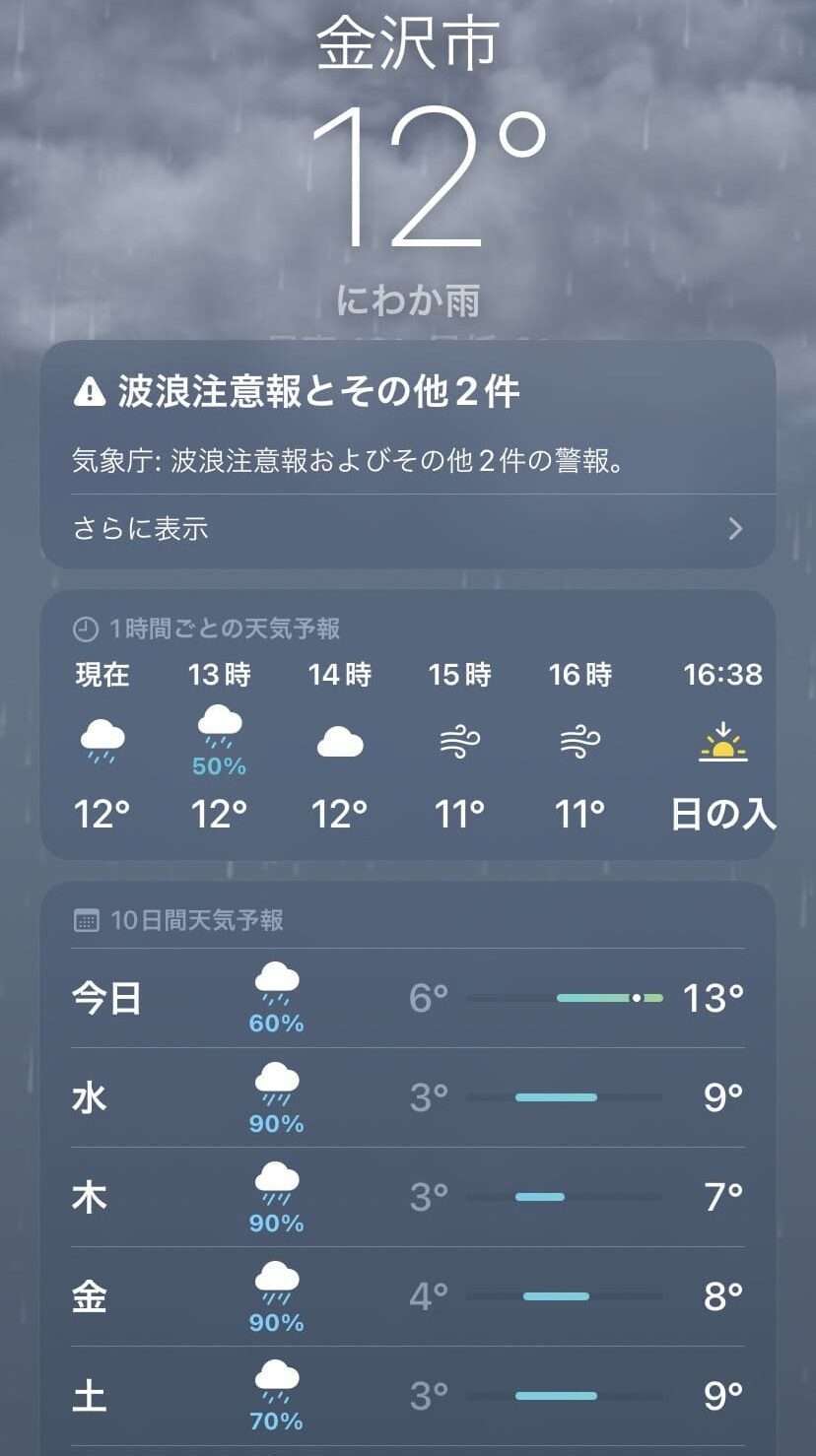 金沢の天気